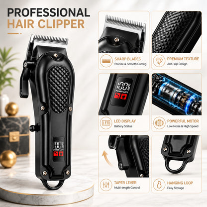 LCD Display Rechargeable Men Electric Grooming Kit Portable Travel Gift for Him