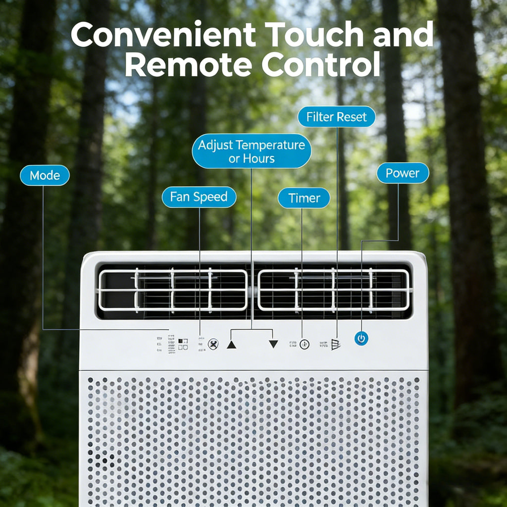 10000 BTU 3-in-1 Window AC Cooling Dehumidifier with Timer Easy Install