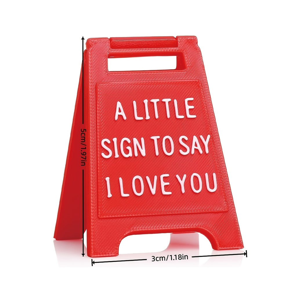 1Pc 3D Printed Mini I Love You Sign, Cute Desktop Ornament Gift for Friends