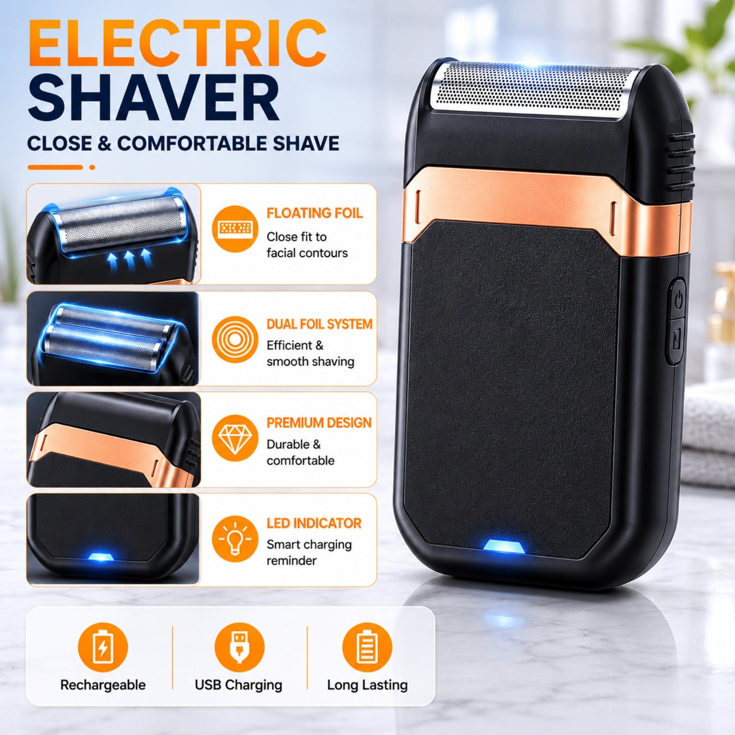 LCD Display Rechargeable Men Electric Grooming Kit Portable Travel Gift for Him