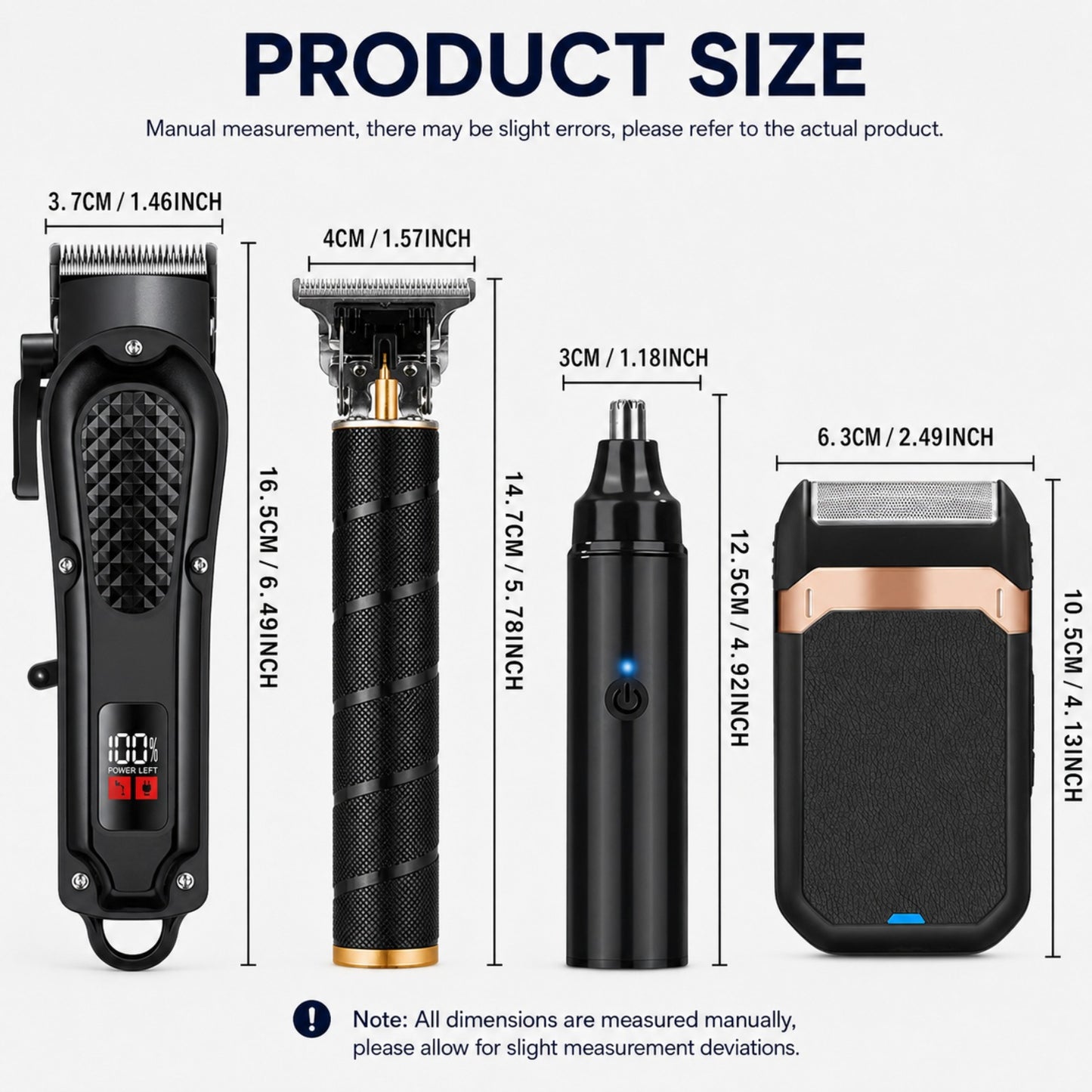 LCD Display Rechargeable Men Electric Grooming Kit Portable Travel Gift for Him