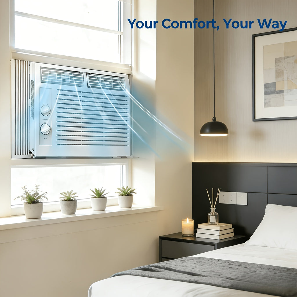 10000 BTU 3-in-1 Window AC Cooling Dehumidifier with Timer Easy Install