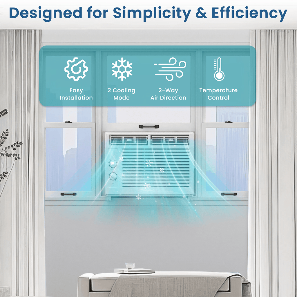 10000 BTU 3-in-1 Window AC Cooling Dehumidifier with Timer Easy Install