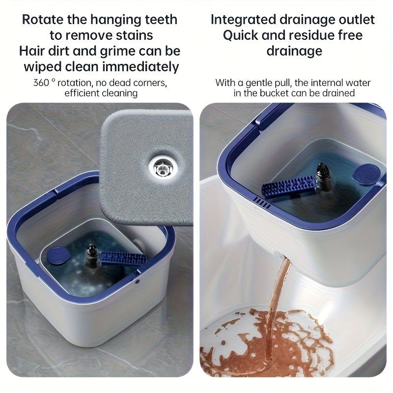 Wet Dry Spin Mop Set with 2 Microfiber Mop Pads