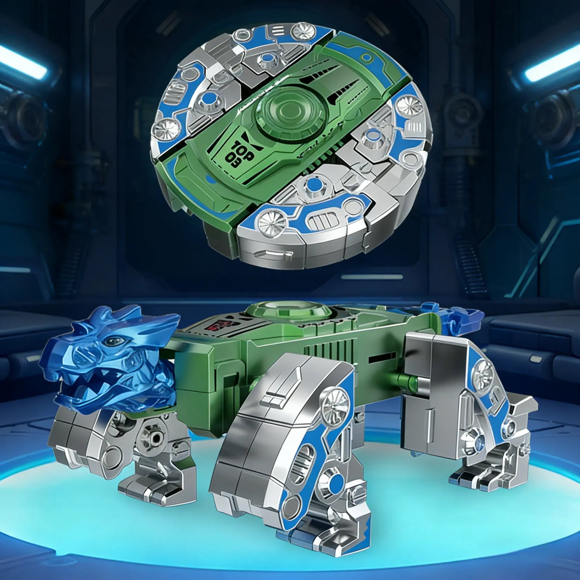 🤖🦖 Aurelialiving Transformable Finger Spinner, Dual Mechanical & Dinosaur Versions