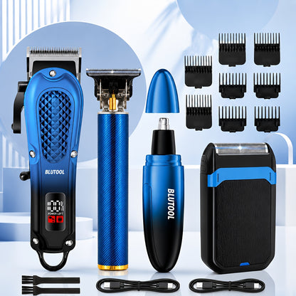 LCD Display Rechargeable Men Electric Grooming Kit Portable Travel Gift for Him