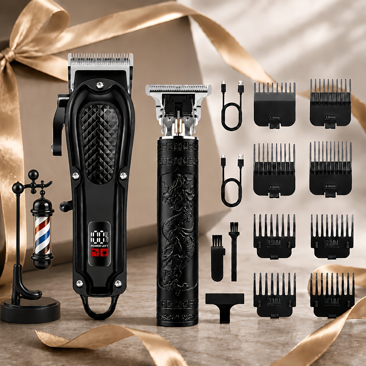 LCD Display Rechargeable Men Electric Grooming Kit Portable Travel Gift for Him