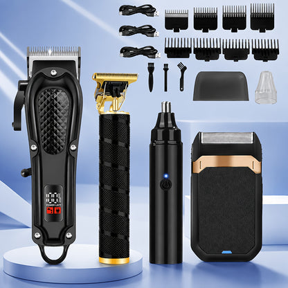 LCD Display Rechargeable Men Electric Grooming Kit Portable Travel Gift for Him