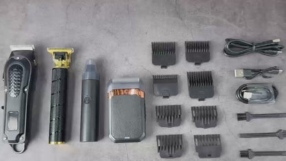LCD Display Rechargeable Men Electric Grooming Kit Portable Travel Gift for Him